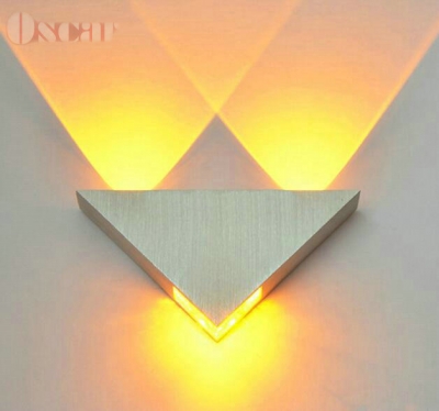 aluminum modern wall sconce triangle designed 3w yellow led wall light decoration home lighting ac85-265v wall mounted lamp [wall-lamps-4633]