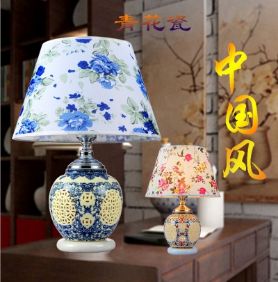 beautiful chinese blue and red porcelain ceramic vase table lamps