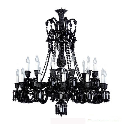 black chandelier for living room 24-arm retro large black crystal chandeliers led chandelier crystal led home lighting bedroom