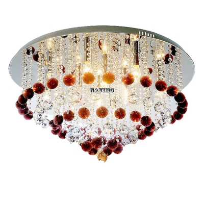 diameter 60cm vinity led red luxury crystal chandelier lighting fixtures for bedroom restaurant corridor bedroom lamp [modern-crystal-chandelier-7103]