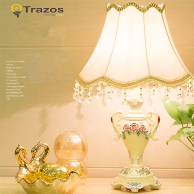 european-style cloth lampshades creative energy-saving study table lamp bedroom children's room decoration lamp