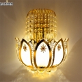 gold crystal led wall sconces lamps for bedroom living room bedside bathroom closet night light modern luxury wall light