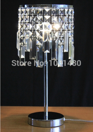 holiday s chrome finish table lamp modern crystal lighting for bedroom [crystal-table-lamp-5226]