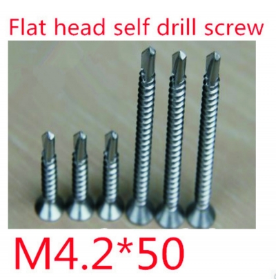 m4.2*50 self drill screw stainless steel phillips cross recessed countersunk