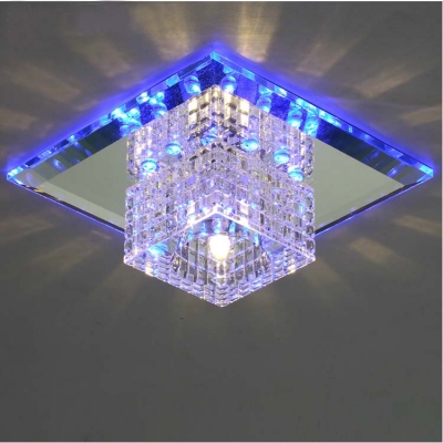 modern flush mount crystal light fixture led crystal lamp house purple/blue square door entrance hallway lights chinese style [aisle-ceiling-lights-2940]