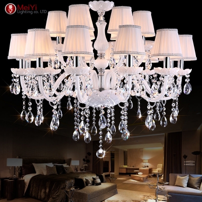 modern led white crystal chandelier lights lamp for living room light ceiling fixture indoor pendant lamp home decorative [crystal-chandelier-2688]