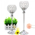 modern romantic crystal candle holder metal silver plated candlestick for home wedding centerpieces candelabra decoration
