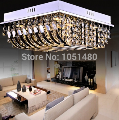 new arrival square crystal lamp l450*w450*h200mm lustres bedroom chandelier