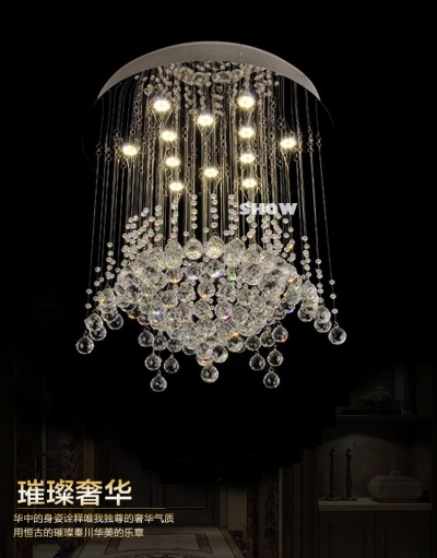promotion s new round crystal chandeliers modern luxury living room lights ,dia80*h100cm lustres lamp [modern-crystal-chandelier-5261]