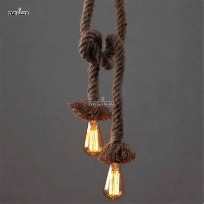 retro vintage rope pendant light lamp loft creative industrial lamp edison bulb american style for living room