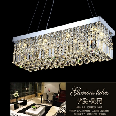 s modern design rectangular crystal chandelier dinning room light fixtures