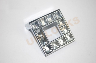 10 Pcs K9 Crystal Glass Furniture Hardware Cabinet Handle Drawer Knobs (48mm*48mm)