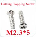 1000pcs/lot m2.3 x 5 m2.3 scrape point cross recessed pan head cutting tapping screws