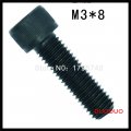 100pc din912 m3 x 8 grade 12.9 alloy steel screw black full thread hexagon hex socket head cap screws