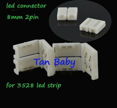 100pcs/lot 8mm 2pin led connector wireless for 3528 led strip light no need soldering easy connector