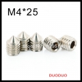 20pcs din914 m4 x 25 a2 stainless steel screw cone point hexagon hex socket set screws
