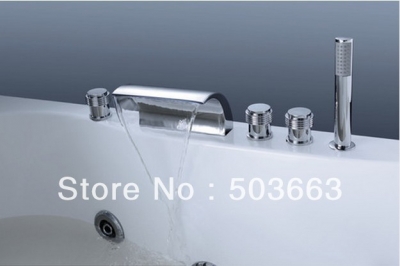 5 Pisces Waterfall Bathroom Basin Mixer Tap Bathtub Three Piece Faucet Set YS-8905k