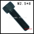 500pc din912 m2.5 x 8 grade 12.9 alloy steel screw black full thread hexagon hex socket head cap screws