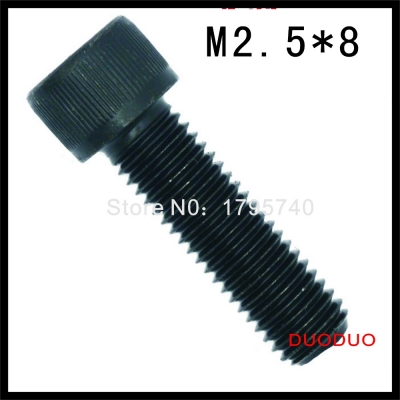 500pc din912 m2.5 x 8 grade 12.9 alloy steel screw black full thread hexagon hex socket head cap screws [full-thread-hexagon-hex-socket-head-cap-screws-1671]