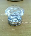 50PCS/LOT FREE SHIPPING 35MM CLEAR CRYSTAL KNOB ON A CHROME BRASS BASE