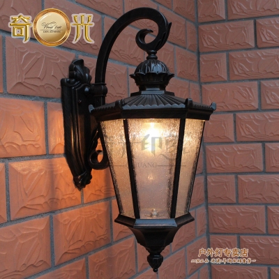 9 inches aluminum garden porch light led wall scones lighting pineapple courtyard gazebo lamps brown color 220v/110v e27 base [outdoor-wall-lamps-3277]