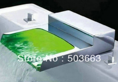 Big Waterfall Chrome LED Bathroom Brass Basin Sink Mixer Tap Faucet CM0249