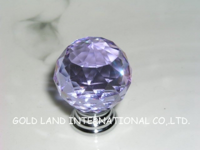 D20mm Free shipping purple K9 crystal furniture door knob