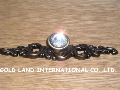 L150mm Free shipping K9 crystal glass zinc alloy kitchen cabinet furniture handle