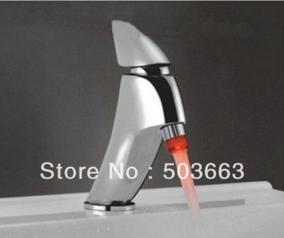 LED FAUCET bathroom mixer tap chrome 3 colors b036 [Bathroom Led Faucet 1082|]