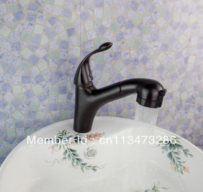 PULL OUT Kitchen Faucet Oil Rubbed Black bronze Bathroom Basin Sink Mixer Tap CM0297