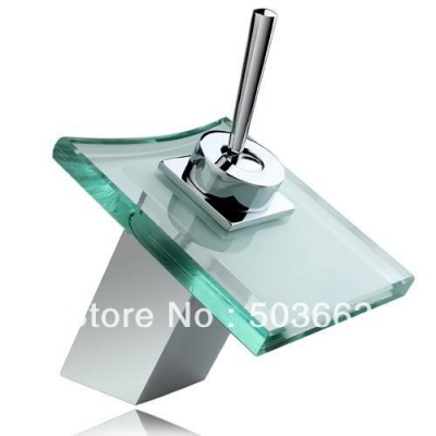 Pro Deck Mount Single Hole Bathtub Basin Faucet Chrome Glass Mixer Tap HK-012 [Bathroom faucet 284|]