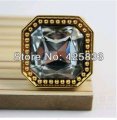 Single Glod K9 Crystal & Zinc Alloy Furniture Golden Finished& Clear Crystal Drawer Knobs&Handle