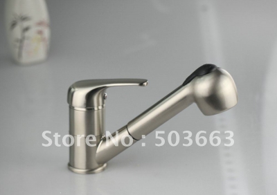 Spray New Free Ship Pulll Out Nickel Brushed Basin Kitchen Sink Mixer Tap Faucet CQ0003