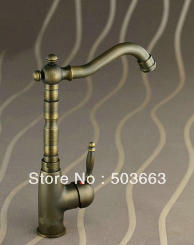 Wholesale New Classic Antique brass Bathroom Faucet Basin Sink Spray Single Handle Mixer Tap S-845 [Antique Brass Faucets 18|]