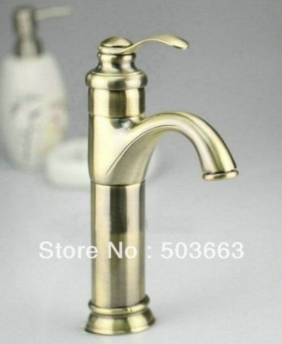 Wholesale New Classic Single Hole Antique Brass Bathroom Faucet Basin Sink Spray Single Handle Mixer Tap S-875 [Antique Brass Faucets 13|]