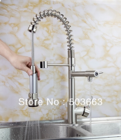Wholesale Single Handle Kitchen Swivel Sink Faucet Mixer Tap Vanity Faucet Nickel Brushed Crane S-139 [Kitchen Faucet 1622|]