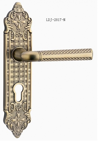 Zinc alloy Handle door lock Antique brass ?Door lock handle ?Double latch (latch + square tongue) Free Shipping(3 pcs/lot)