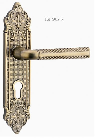 Zinc alloy Handle door lock Antique brass ?Door lock handle ?Double latch (latch + square tongue) Free Shipping(3 pcs/lot) [DOOR LOCK-Green bronze 83|]