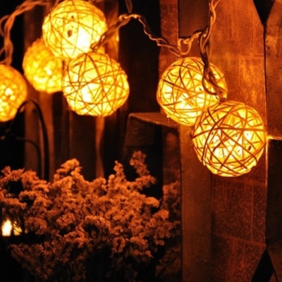 colorful ,2.5m/set , universal handmade rattan ball(20pcs) led string light wedding xmas el home decor use aa battery [led-lighting-6414]