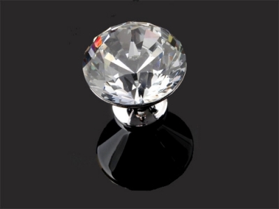 7176-25 25mm diameter white K9 diamond crystal knobs for drawer/cupboard