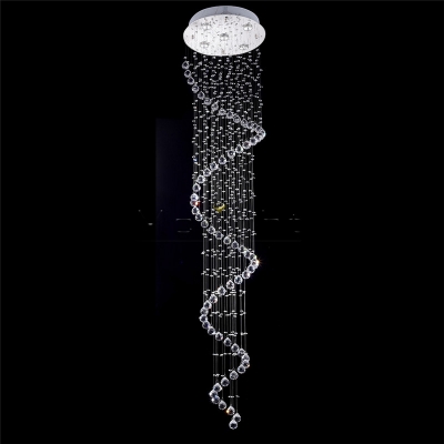 d45cm modern led spiral lustre crystal chandelier light fixtures long stair light for staircase el foyer living room [staircase-light-7245]