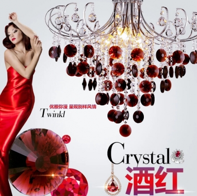 fashion grape color 400mm modern crystal chandelier classical suspension lamp e14*3
