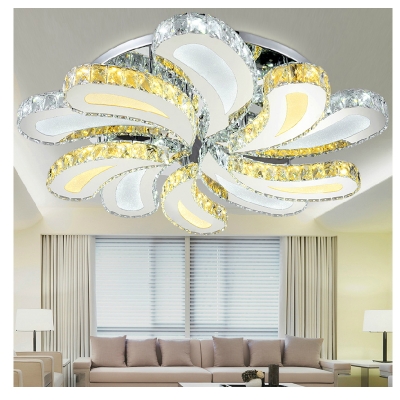 flush mount remote control square crystal ceiling lights fixture bedroom led wireless kitchen ceiling plafond lamp [15-crystal-ceiling-lights-7310]