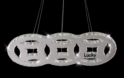 led oval chandelier stainless steel light 18w 110-220v pure white [modern-chandelier-6246]