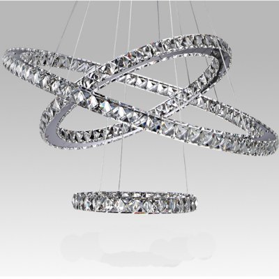 modern chandelier led crystal pendant lamp hanging light three-surface crystal fixtures, three ring [modern-pendant-light-6594]
