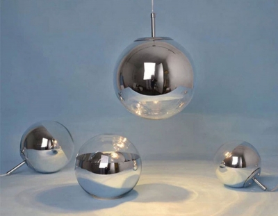 modern chrome tom mirror ball pendant lights glass bubble ball lamp lighting for dinning room [crystal-lights-7343]