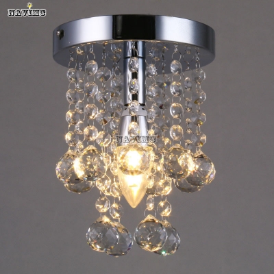 modern mini rain drop small crystal chandelier lustre light with top k9 crystal stainless steel framed16cm h23cm [modern-crystal-chandelier-6567]