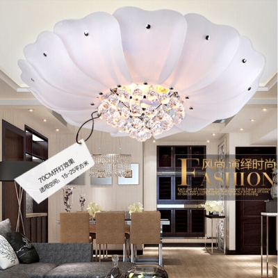 modern simple glass chandeliers room d70*h25cm with blue led beads and remote controller 220v [crystal-chandelier-5663]