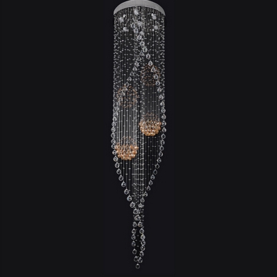 new item crystal spiral chandelier lustre led light fixtures for hall lobby modern staircase chandelier