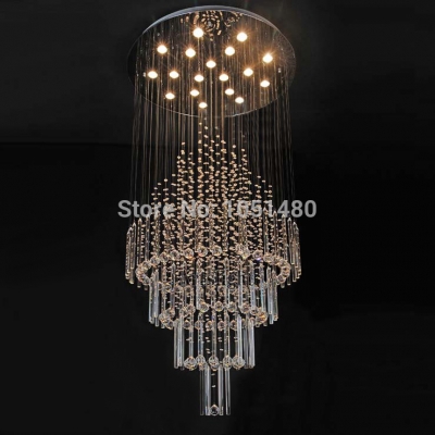 new promotion s round living room light contemporary crystal pendant lights [modern-crystal-chandelier-5157]